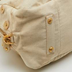 Louis Vuitton Light Beige Canvas Bowly Polka Dot Panama Bag