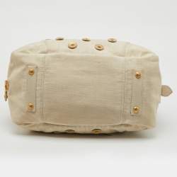 Louis Vuitton Light Beige Canvas Bowly Polka Dot Panama Bag