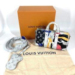 Louis Vuitton Multicolor Canvas Leather Monogram LV Portrait Keepall Bandouliere 25 Boston Handbag 