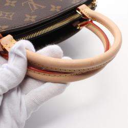 Louis Vuitton Brown Coated Canvas Leather Monogram Petit Palais PM Handbag 
