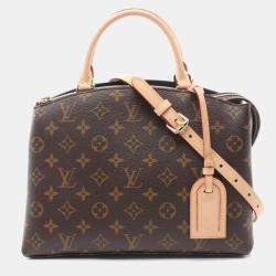 Louis Vuitton Brown Coated Canvas Leather Monogram Petit Palais PM Handbag 
