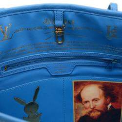 Louis Vuitton Blue Printed Masters Collection Neverfull MM 