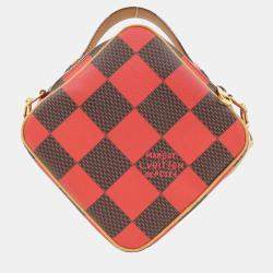 Pre Owned Louis Vuitton Red/Brown Damier Pop Chess Messenger Bag