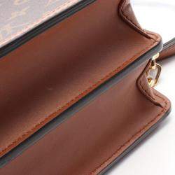Louis Vuitton Brown Coated Canvas Leather Monogram Reverse Dauphine Shoulder Bag 