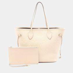 Louis Vuitton Ivory Monogram Empreinte Neverfull MM Tote Bag