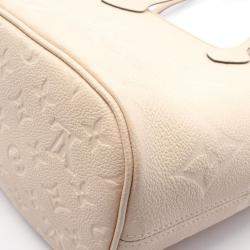 Louis Vuitton Ivory Monogram Empreinte Neverfull MM Tote Bag
