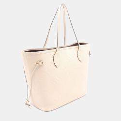 Louis Vuitton Ivory Monogram Empreinte Neverfull MM Tote Bag