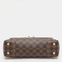 Pre Owned Louis Vuitton Rose Ballerine Damier Ebene Canvas Caissa Flap Bag