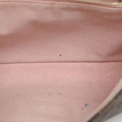 Pre Owned Louis Vuitton Rose Ballerine Damier Ebene Canvas Caissa Flap Bag