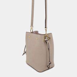 Louis Vuitton Greige Calf Leather Nano LockMe Bucket Bag