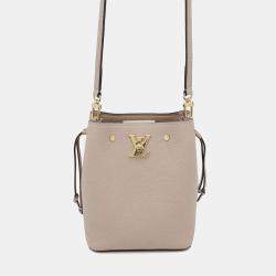 Louis Vuitton Greige Calf Leather Nano LockMe Bucket Bag