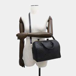 Pre Owned Louis Vuitton Noir Monogram Empreinte Leather Speedy Bandouliere Size 25