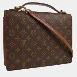 Pre Owned Louis Vuitton Brown Monogram Monceau 28 Top Handle Bag