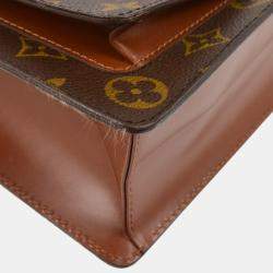 Pre Owned Louis Vuitton Brown Monogram Monceau 28 Top Handle Bag