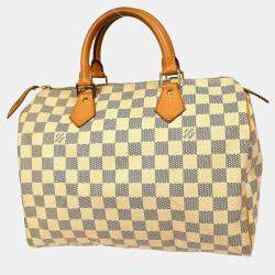 Louis Vuitton White Damier Azur Canvas Speedy 30 Shoulder Bag
