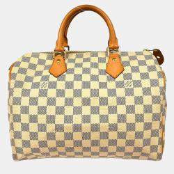 Louis Vuitton White Damier Azur Canvas Speedy 30 Shoulder Bag