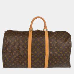 Pre Owned حقيبة دفل لوي فيتون بني بنقشة المونوجرام 55