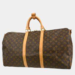 Louis Vuitton Brown Monogram Keepall Bandouliere 55 Duffle Bag