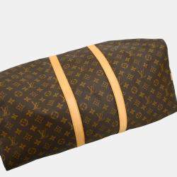 Louis Vuitton Brown Monogram Keepall Bandouliere 55 Duffle Bag