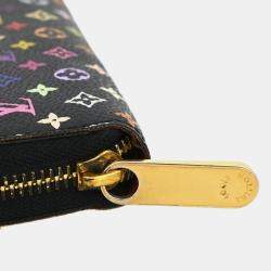 Louis Vuitton Black Multicolor Monogram Canvas Zippy Wallet