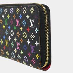 Louis Vuitton Black Multicolor Monogram Canvas Zippy Wallet