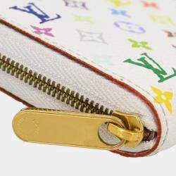 Louis Vuitton White Multicolor Monogram Canvas Zippy Wallet