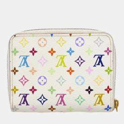 Louis Vuitton White Multicolor Monogram Canvas Zippy Wallet