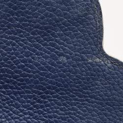 Louis Vuitton Navy Blue Leather Capucines PM Bag