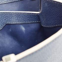 Louis Vuitton Navy Blue Leather Capucines PM Bag