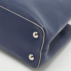 Louis Vuitton Navy Blue Leather Capucines PM Bag