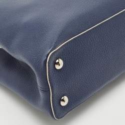 Louis Vuitton Navy Blue Leather Capucines PM Bag