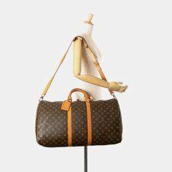 Louis Vuitton Brown Monogram Keepall Bandouliere 55