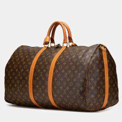 Louis Vuitton Brown Monogram Keepall Bandouliere 55