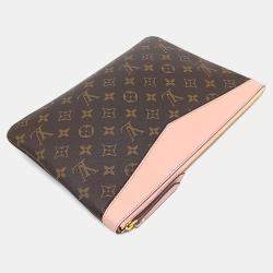 Pre Owned Louis Vuitton Brown Coated Canvas Daily Clutch
