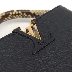 Pre Owned Louis Vuitton Black Leather Python Capucine Mini bag