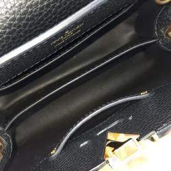 Pre Owned Louis Vuitton Black Leather Python Capucine Mini bag