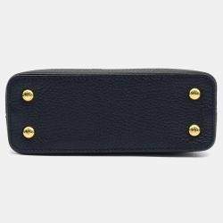 Pre Owned Louis Vuitton Black Leather Python Capucine Mini bag