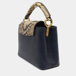 Pre Owned Louis Vuitton Black Leather Python Capucine Mini bag
