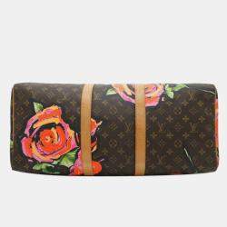 Louis Vuitton Brown Monogram Roses Keepall 50