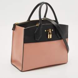 Louis Vuitton Black/Pink Leather City Steamer MM Bag