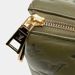 Louis Vuitton Brown Monogram Embossed Puffy Lambskin Coussin MM