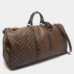 Louis Vuitton Damier Ebene Canvas Keepall Bandouliere 55 Bag