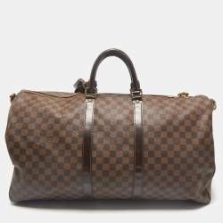 Louis Vuitton Damier Ebene Canvas Keepall Bandouliere 55 Bag
