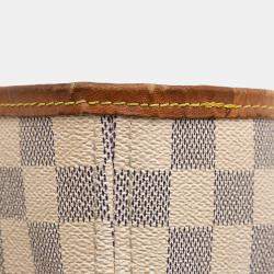 Pre Owned Louis Vuitton White Damier Azur Neverfull MM
