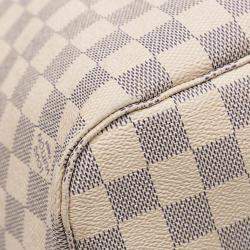 Pre Owned Louis Vuitton White Damier Azur Neverfull MM