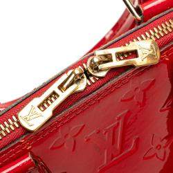 Pre Owned Louis Vuitton Red Monogram Vernis Alma BB