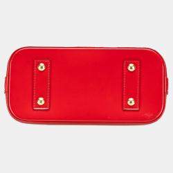 Pre Owned Louis Vuitton Red Monogram Vernis Alma BB