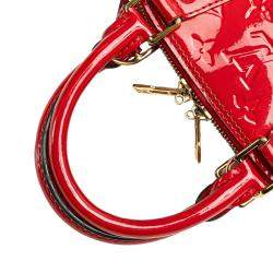 Pre Owned Louis Vuitton Red Monogram Vernis Alma BB