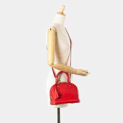 Pre Owned Louis Vuitton Red Monogram Vernis Alma BB
