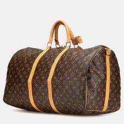 Louis Vuitton Brown Monogram Keepall Bandouliere 55
